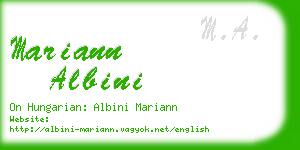 mariann albini business card